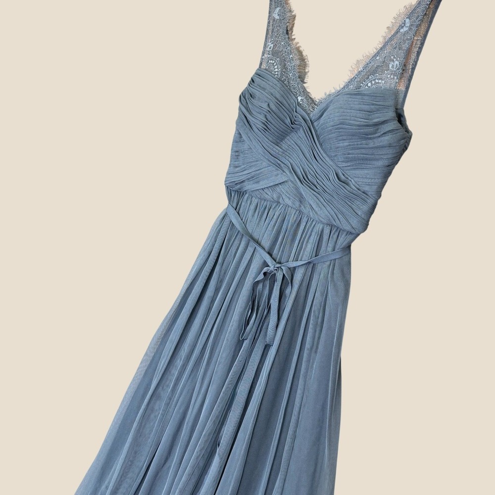Anthropologie Hitherto Fleur Maxi Dress Women 6 BHLDN Tulle Lace Formal Gown